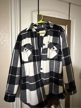 Thread & Supply Black and White Plaid Shacket